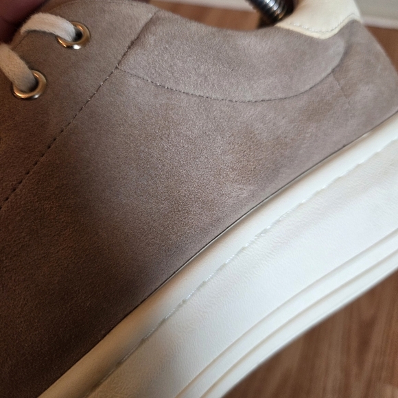 Joie Miriam Suede Leather Low Top Style Rubber Platform Taupe Sneakers Sz EU 39 - Picture 16 of 16
